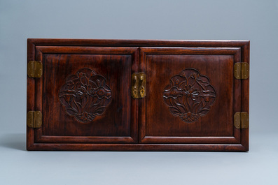 A low Chinese hongmu wooden two-door cupboard, Republic