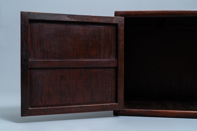 A low Chinese hongmu wooden two-door cupboard, Republic