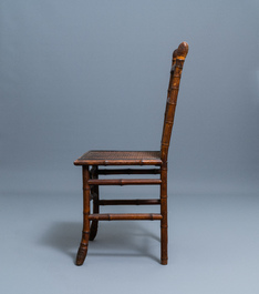 Trois chaises et un fauteuil en bambou de style japonisant, attribu&eacute; &agrave; Da&iuml; Nippon, Paris, fin du 19&egrave;me