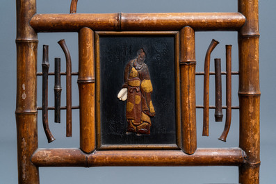 Trois chaises et un fauteuil en bambou de style japonisant, attribu&eacute; &agrave; Da&iuml; Nippon, Paris, fin du 19&egrave;me