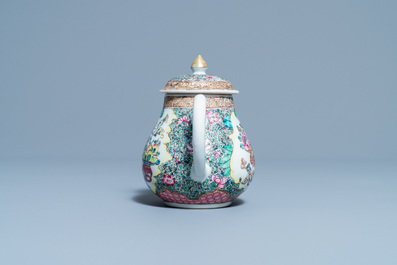 A fine Chinese famille rose teapot and cover, Yongzheng