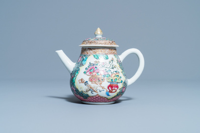 A fine Chinese famille rose teapot and cover, Yongzheng