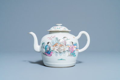 A Chinese famille rose teapot and cover, Guangxu mark and of the period