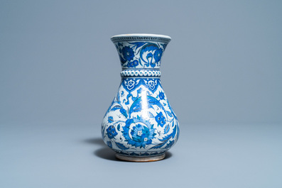 A blue and white Iznik-style vase, probably Samson, France, 19th C.