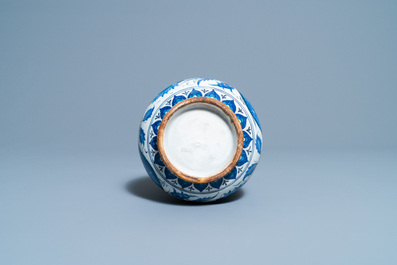 A blue and white Iznik-style vase, probably Samson, France, 19th C.