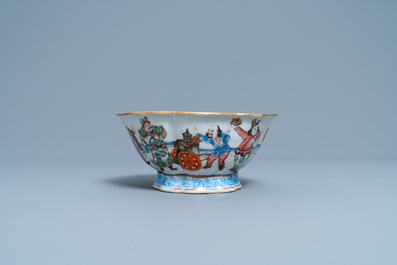 A lobed Chinese famille rose bowl, Tongzhi mark and of the period