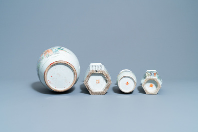 Four Chinese qianjiang cai vases, 19/20th C.