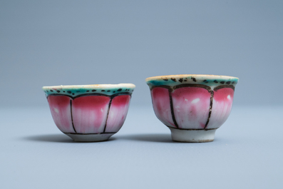 Neuf pi&egrave;ces en porcelaine de Chine Bencharong pour le march&eacute; thai, 19&egrave;me