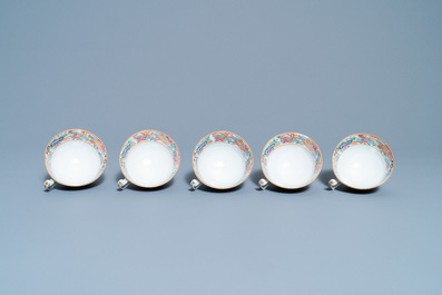 A Chinese Canton famille rose tea service, 19th C.