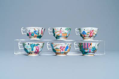 A Chinese Canton famille rose tea service, 19th C.