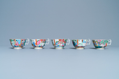 A Chinese Canton famille rose tea service, 19th C.