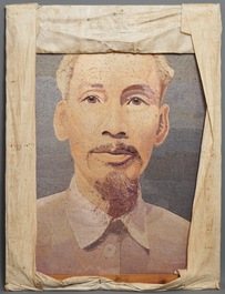 Vietnamese school, Nha Trang, 20th C.: an embroidered silk portrait of Ho Chi Minh