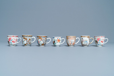 Seven Chinese famille rose cups, Yongzheng