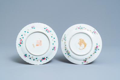 Six pi&egrave;ces en porcelaine de Chine famille rose pour le march&eacute; Straits ou Peranakan, 19&egrave;me