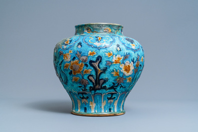 A Chinese fahua vase with Buddhist lions, Ming