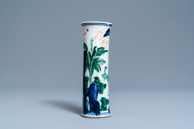 A Chinese wucai 'sleeve' vase, Transitional period