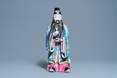 A tall Chinese famille rose 'Fu Xing' figure, 19th C.