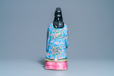 A tall Chinese famille rose 'Fu Xing' figure, 19th C.