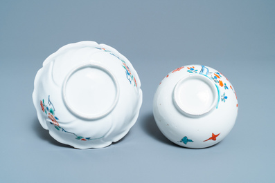 Two Japanese Kakiemon-style bowls and a dish, Edo