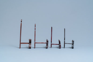 Eight Chinese carved wooden stands for dishes, 19/20th C.