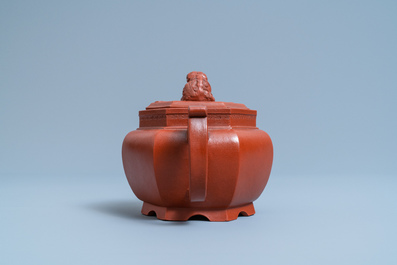 A Chinese Yixing stoneware teapot and cover, Kangxi