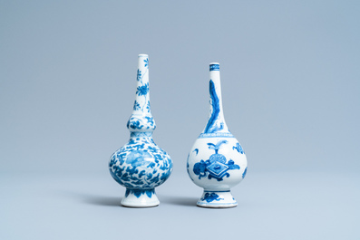 Twee Chinese blauw-witte watersprenkelaars, Kangxi