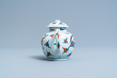 A Chinese wucai 'dragon' teapot and cover, Republic