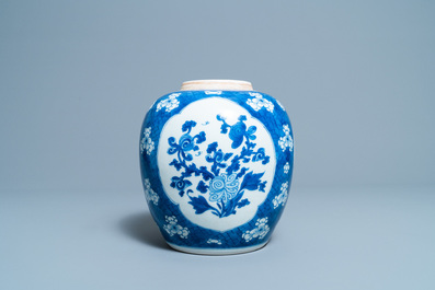 A Chinese blue and white 'qilin' jar, Kangxi