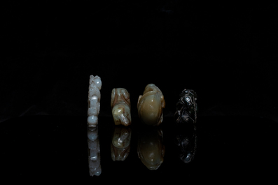 A collection of Chinese jade and hardstone carvings, Qing and later