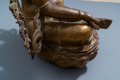 An exceptionally large bronze figure of the White Tara, Nepal, 19th C.