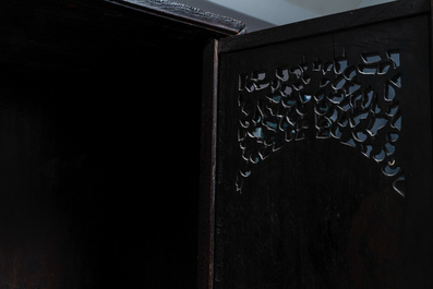 A Chinese or Vietnamese mother-of-pearl-inlaid wooden two-door cabinet, 19th C.