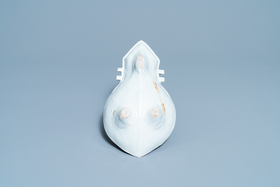 A Chinese lute-shaped blue and white ko-sometsuke plate for the Japanese market, Tianqi