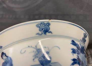 Two Chinese blue and white bowls, Kangxi