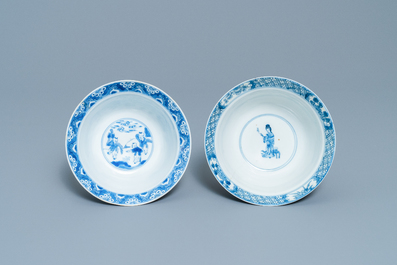 Two Chinese blue and white bowls, Kangxi