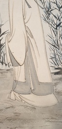 Zhang Daqian (1899-1983), ink and color on paper: 'Amidst the bamboo', dated 1949
