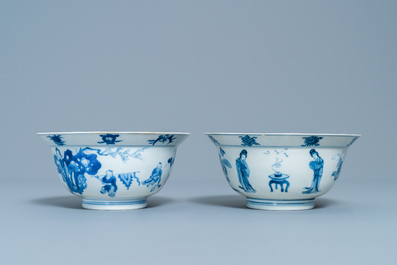 Two Chinese blue and white bowls, Kangxi