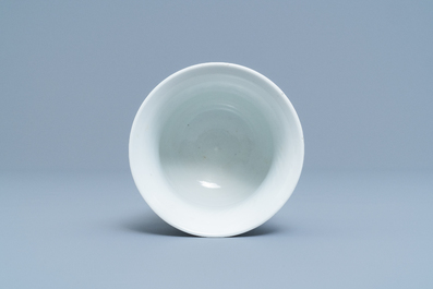 A Chinese blue and white 'lotus scroll' spittoon or zhadou, Kangxi