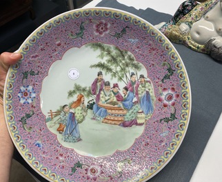 A Chinese famille rose charger, Qianlong mark, Republic