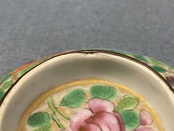 A Chinese Thai market Bencharong bowl and cover, 19th C.