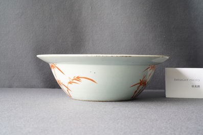 Three Chinese famille rose bowls, 19th C.