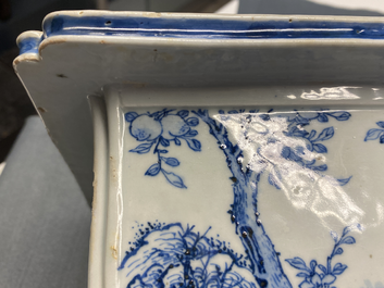 A Chinese blue and white rectangular jardini&egrave;re, Kangxi/Yongzheng