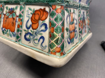 A Chinese doucai vase with elephant handles, Qianlong/Jiaqing