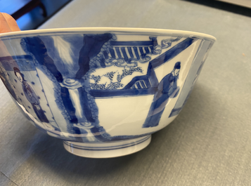 A Chinese blue and white 'Xi Xiang Ji' bowl, Kangxi mark and of the period