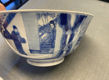 A Chinese blue and white 'Xi Xiang Ji' bowl, Kangxi mark and of the period