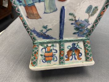 A Chinese doucai vase with elephant handles, Qianlong/Jiaqing