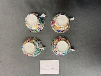 Un service &agrave; th&eacute; en porcelaine de Chine famille rose de Canton, 19&egrave;me