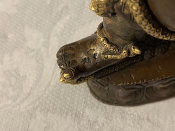 Une figure de Vajrapani en bronze dor&eacute;, Sino-Tibet, 17/18&egrave;me