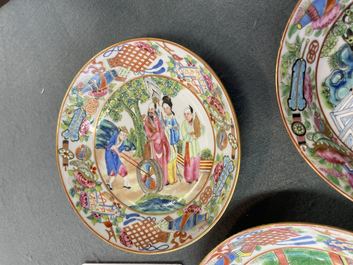 A Chinese Canton famille rose tea service, 19th C.