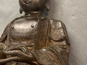 A Chinese bronze figure of Buddha, Ming