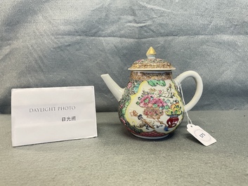 A fine Chinese famille rose teapot and cover, Yongzheng